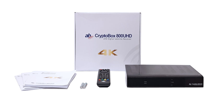 Obsah balení přijímače AB Cryptobox 800UHD